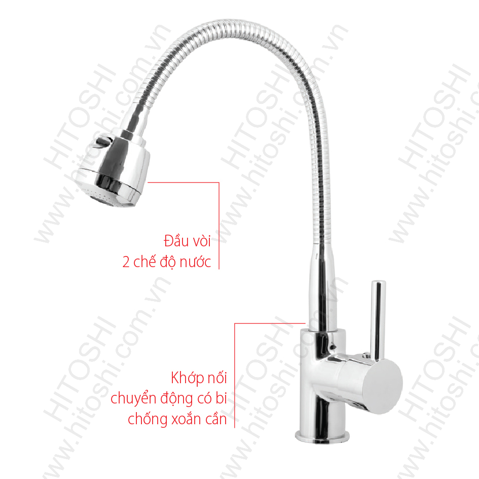 Vòi bếp nóng lạnh gắn chậu - HT607A
